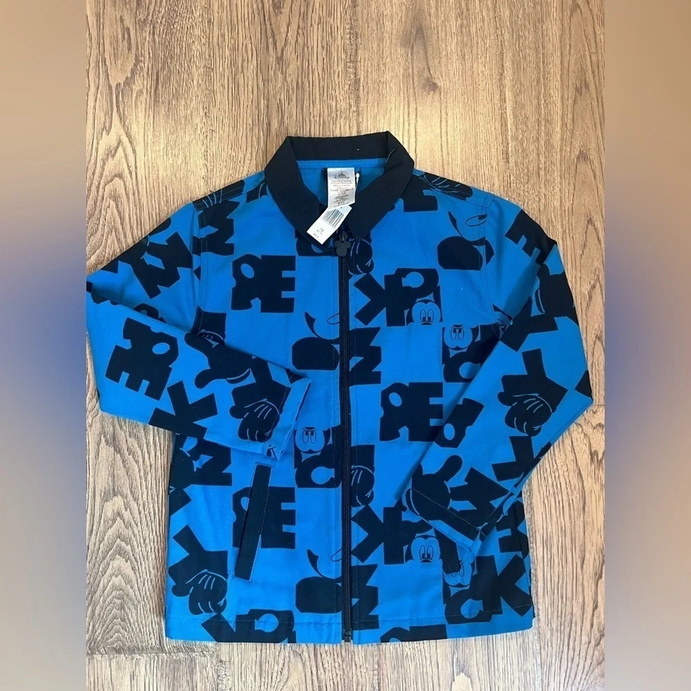 NWT Disney Blue/Black Jacket Size 7-8 Youth Boy/Girl Full Zip Casual